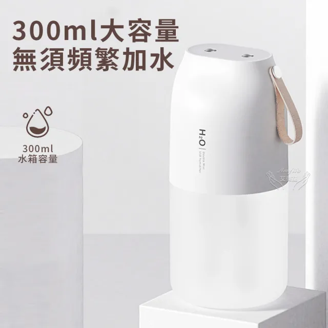 【Amywo艾美窩】雙噴頭生氧機 USB充電IT-00300(大霧量 霧化機 水氧機 生氧機 加濕器無線加濕器)