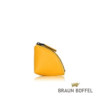 【BRAUN BUFFEL 德國小金牛】臺灣總代理 芙洛拉 拉鍊零錢包-黃色小蒼蘭(BF804-160-YF)