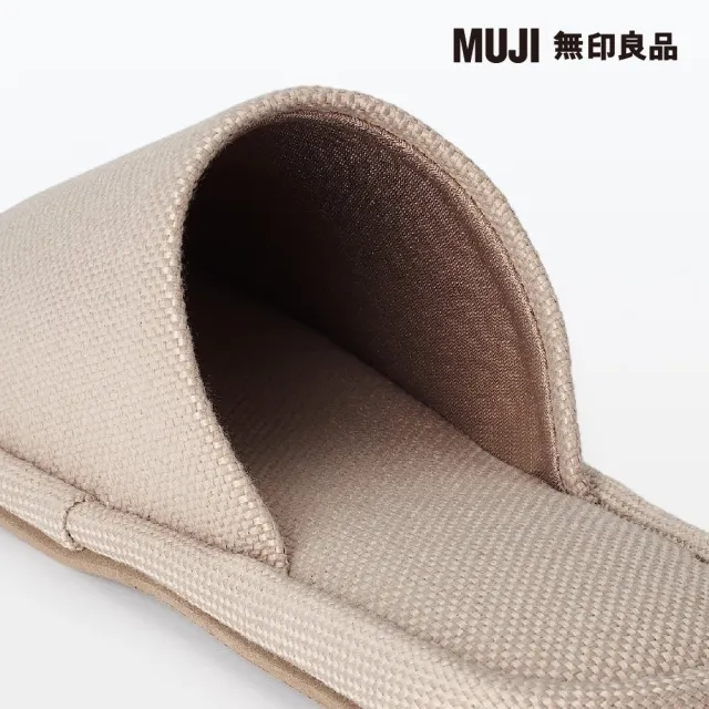 【MUJI 無印良品】左右皆可使用拖鞋/米色