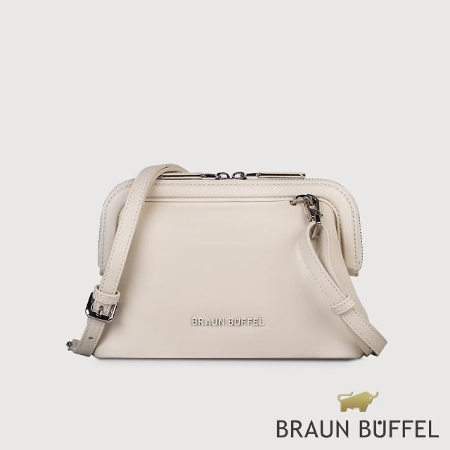 【BRAUN BUFFEL 德國小金牛】台灣總代理 安娜克 斜背包-粉筆白(BF811-02-CK)