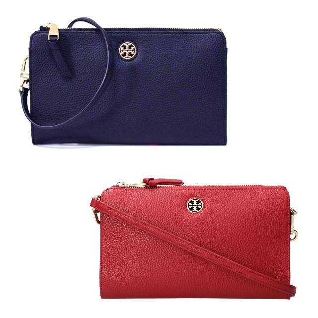 【TORY BURCH】素面皮革晚宴手拿斜背包