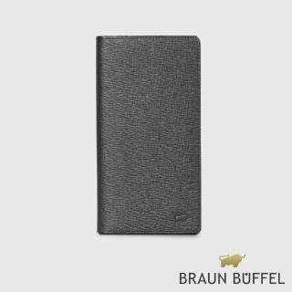 【BRAUN BUFFEL 德國小金牛】台灣總代理 羅格-A 15卡長夾-黑色(BF538-630-BK)