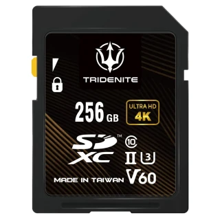 【TRIDENITE】V60 UHS-II 專業級SDXC 256GB 記憶卡 高耐用 U3 4K(日本原廠直營)