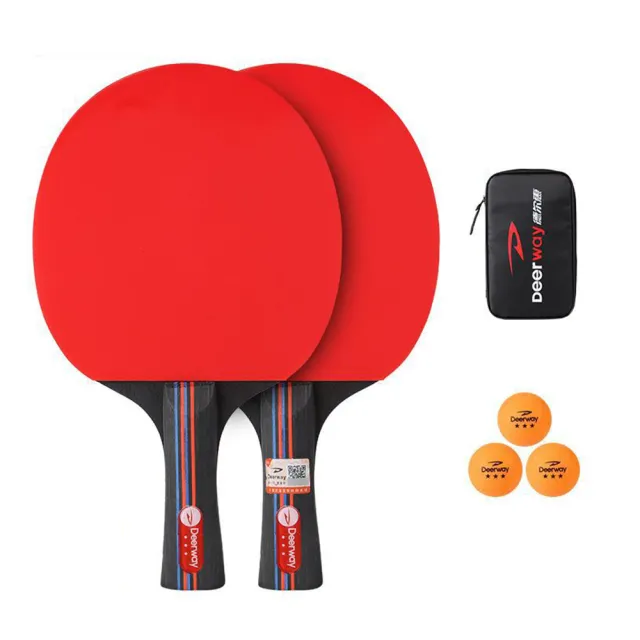 【QLZHS】乒乓球拍套裝 桌球拍套袋 比賽訓練球拍(贈3乒乓球+收納袋)