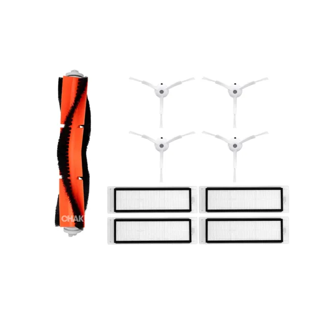 【CHAK恰可】石頭/小瓦 E4/E5/S5/S6系列 副廠掃地機器人配件超值組(主刷x1 邊刷x4 濾網x4)