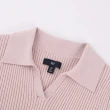 【GAP】女裝 翻領短袖針織衫 絨感針織系列-淺粉色(406285)