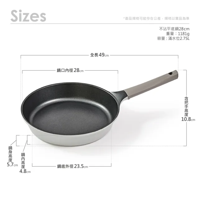 【Chef Topf】Fancy美型不沾鍋-平底鍋28公分(附鍋蓋)