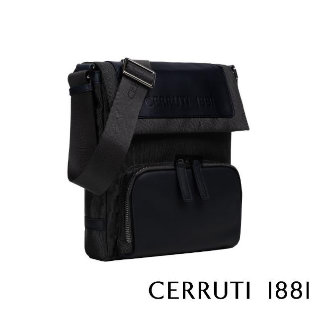 【Cerruti 1881】限量2折 義大利頂級肩背包 全新專櫃展示品(黑色 CEBO06278N)