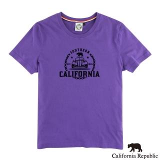 【California Republic】CR熊復古汽車絞鏈圖騰圓領純棉TEE(男版)