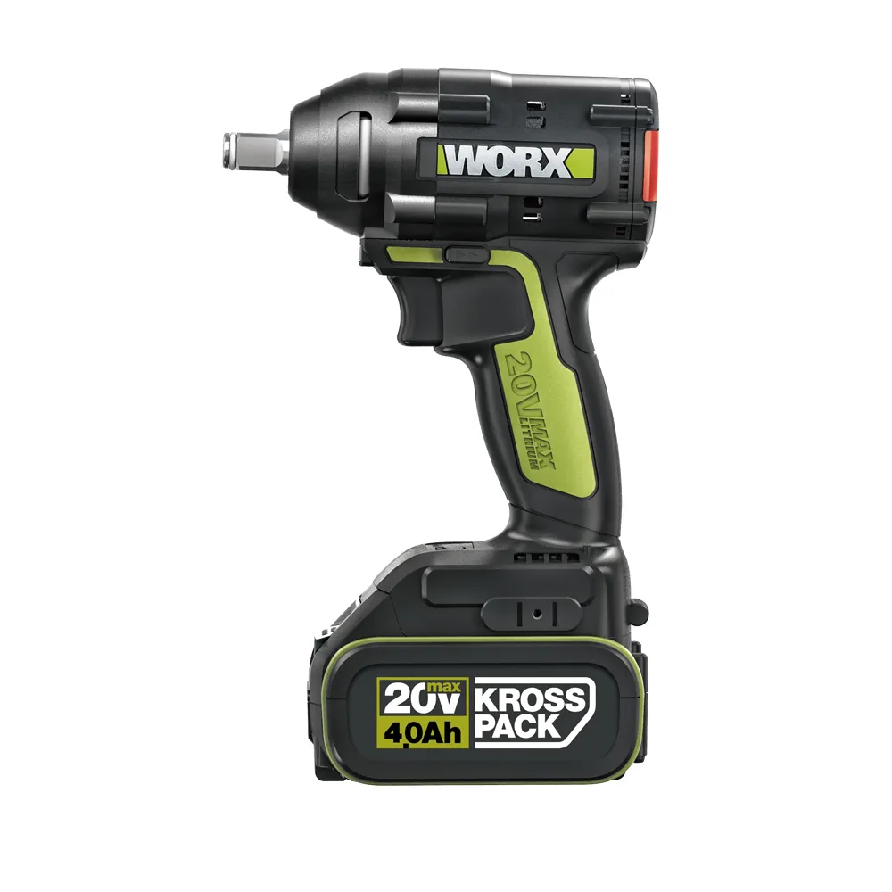 【WORX 威克士】20V 鋰電無刷衝擊扳手-雙電池套裝組(WU279.1)