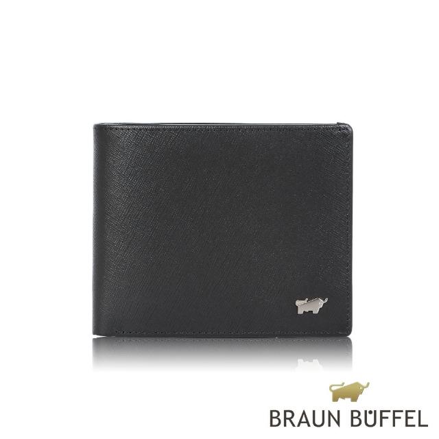 【BRAUN BUFFEL 德國小金牛】台灣總代理 亞當 10卡短夾-黑色(BF504-314-BK)