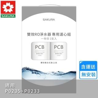 【SAKURA 櫻花】雙效RO淨水器專用濾心2支入/一年份(F2192 不含安裝)