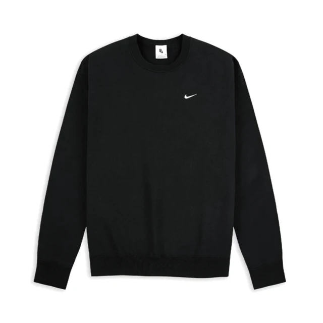 【NIKE 耐吉】Nike Lab Swoosh Crewneck 大學T 黑色 DX1362-010(上衣 刷毛上衣)