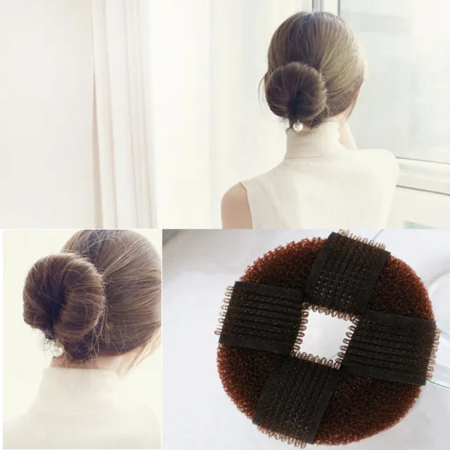 【89 zone】法式古典丸子頭甜甜圈 頭飾 造型器 編髮器 約 1 入(黑)