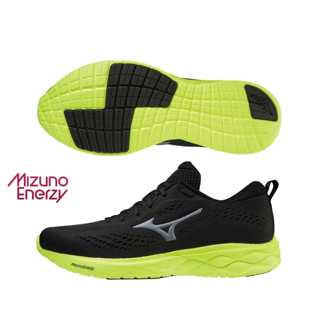 MIZUNO 美津濃 慢跑鞋 男鞋 運動鞋 緩震 一般型 WAVE REVOLT 2 黑綠 J1GC218153