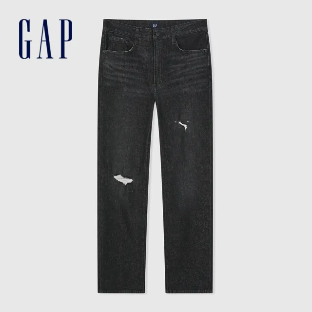 【GAP】男裝 直筒牛仔褲-黑色(884813)
