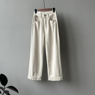 【巴黎精品】現貨+預購 休閒褲寬管長褲(休閒直筒九分牛仔女褲子2色a1ee49)
