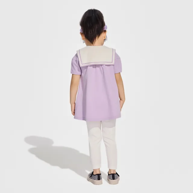 【GAP】女幼童裝 Logo印花鬆緊褲-米白色(890345)