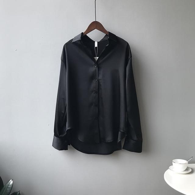 【巴黎精品】現貨+預購 襯衫長袖上衣(氣質寬鬆垂感襯衫女裝4色a1ee12)