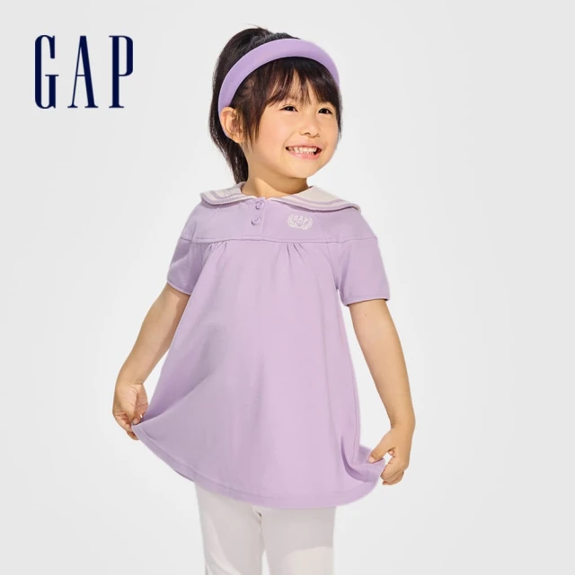 GAP 女幼童裝 Gap x 史迪奇聯名 Logo印花刷毛連