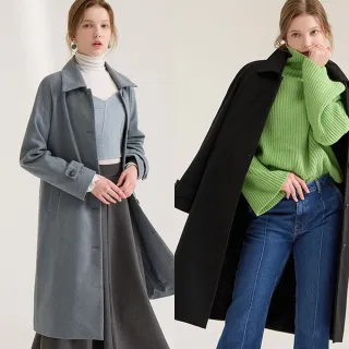 斷碼福利FUSELLA暖貂絨感羊毛大衣(U)