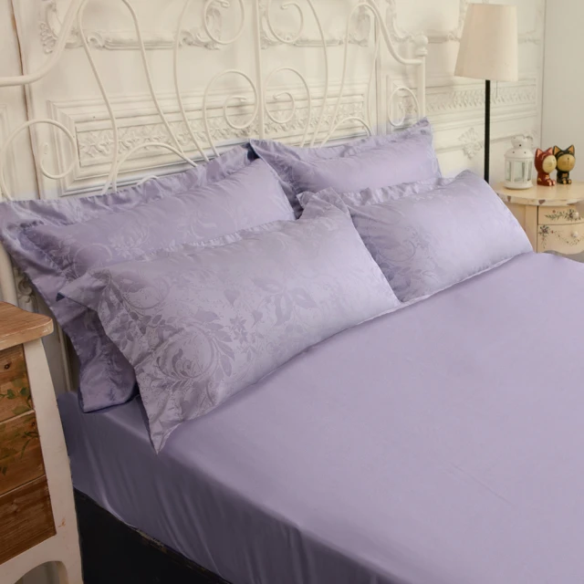 Fotex 芙特斯 極光紫卉-雙人加大6尺床包組 含二件壓框