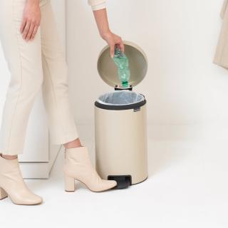 【Brabantia】NEWICON環保垃圾桶-12L月牙白(2023新色登場)