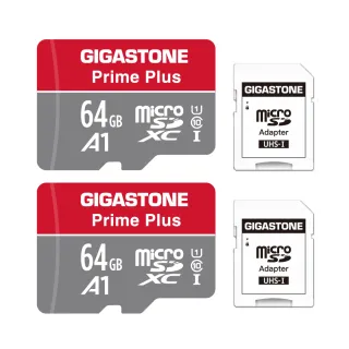 【GIGASTONE 立達】microSDXC UHS-Ⅰ U1 A1V10 64GB記憶卡-2入組(支援兒童相機/網路攝影機/音箱)