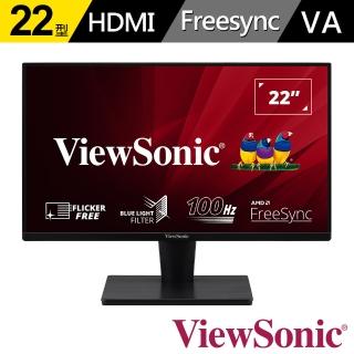 【ViewSonic 優派】VA2215-H 22型 VA 護眼電腦螢幕(FreeSync/1ms)