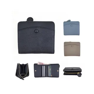 【玩皮工坊】頭層牛皮荔枝紋9卡位 LH1000 女士短夾(兩色可選)