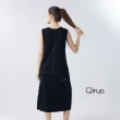 【Qiruo 奇若名品】春夏專櫃黑色背心洋裝3024F 簡約個性英文版(時)