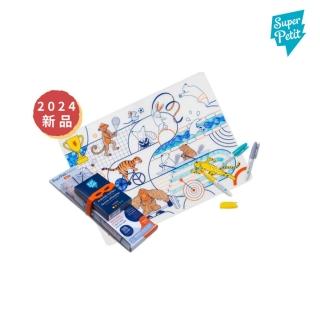 【法國Super Petit】矽膠彩繪餐墊 - 動物運動會(兒童玩具/居家生活/美學設計/歐洲精品/環保時尚)