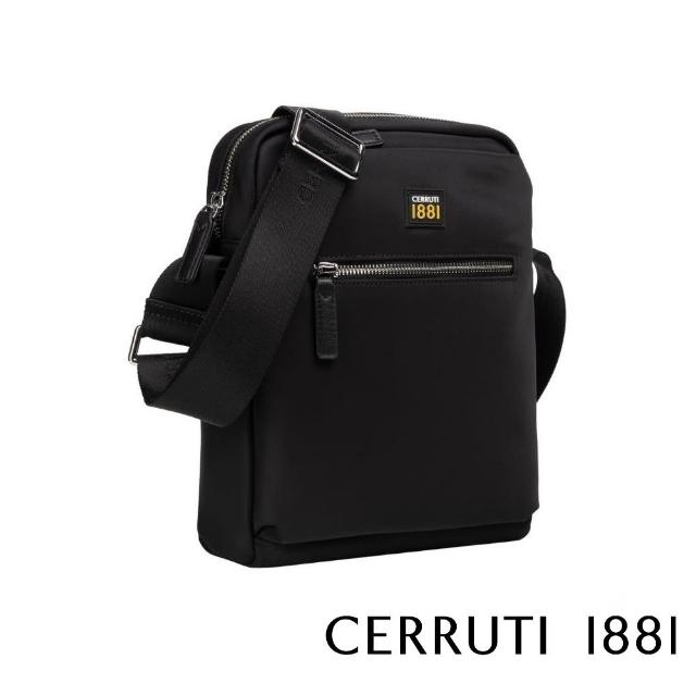 【Cerruti 1881】限量2折 義大利頂級肩背包 全新專櫃展示品(黑色 CEBO06385N)