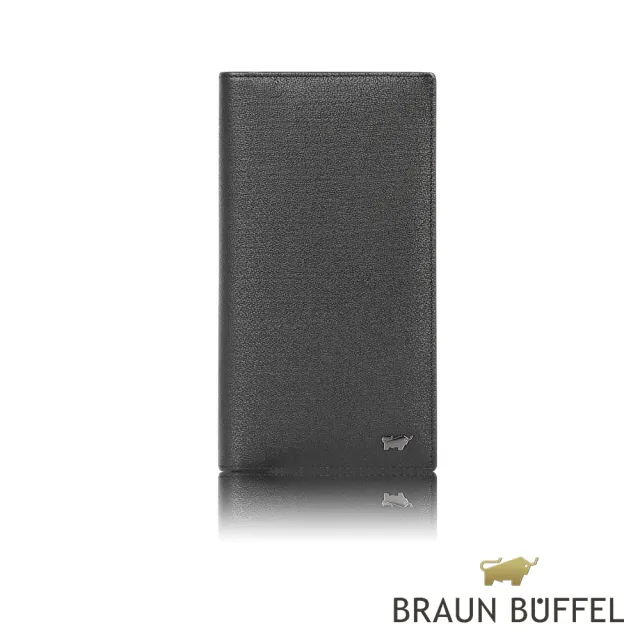 【BRAUN BUFFEL 德國小金牛】台灣總代理 戰神-A 17卡長夾-黑色(BF518-631-BK)