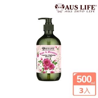 【AUS LIFE 澳思萊】玫瑰天竺葵嫩白沐浴露500ml(3入組)