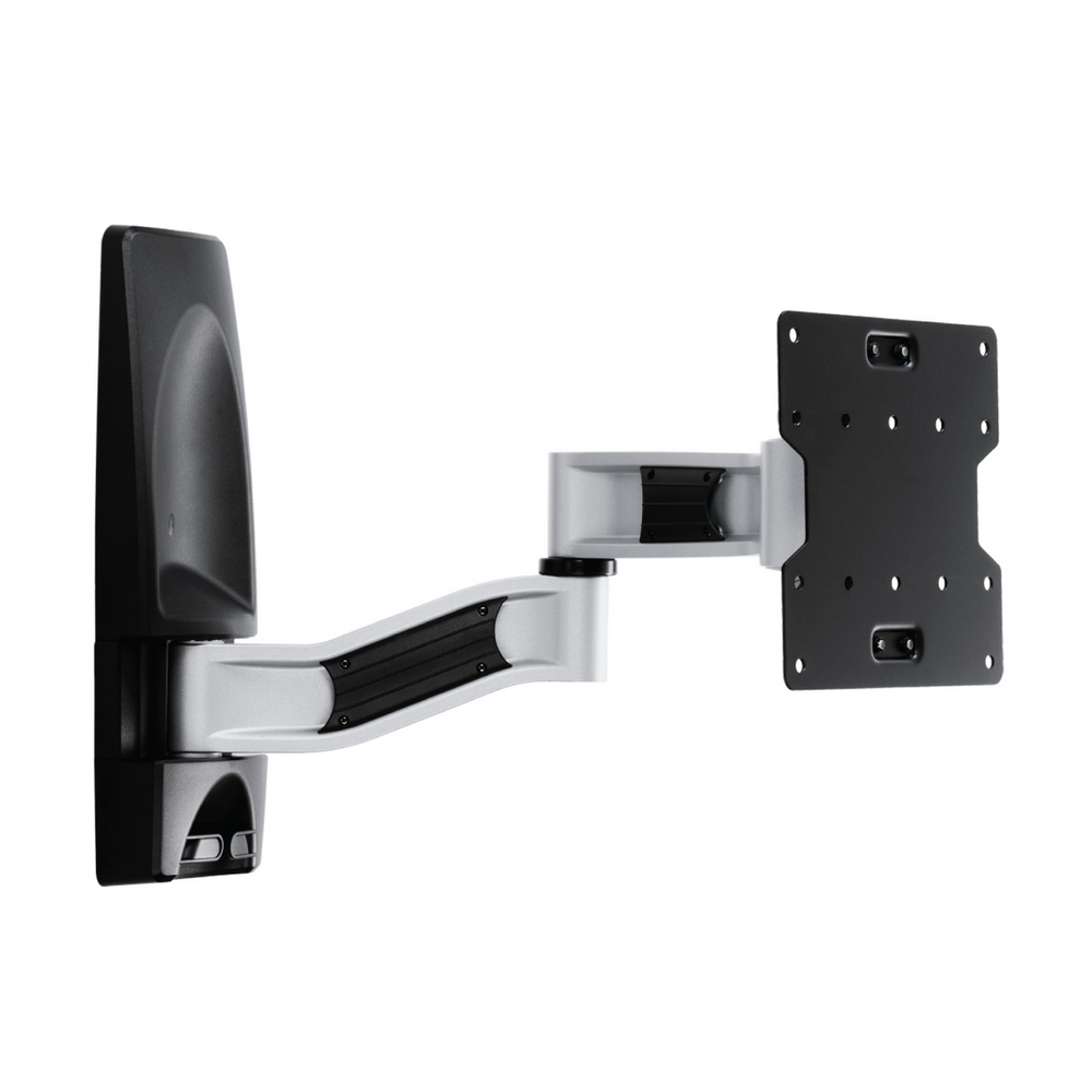 HE H220AR 雙臂壁掛架,採用鋅鋁合金與中鋼鋼材,防鏽烤漆處理,適用22-55吋顯示器,最大承重35公斤。VESA孔位支援100x100、200x100、200x200公分,離牆距離10.5公分,前後拉伸10.5-56.2公分,左右視角±150度,上下俯仰±15度。臺灣製造,保固4年以上,附安全鎖、扭力調整及DIY安裝配件,銀色系設計輕巧(本體6.7公斤),完美解決空間不足問題,提升居家或辦公室螢幕使用體驗。 HE H220AR