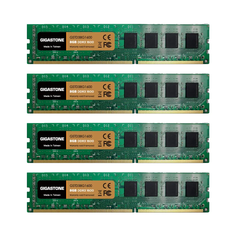 【GIGASTONE 立達】DDR3 1600MHz 32GB 桌上型記憶體 4入組(PC專用/8GBx4)