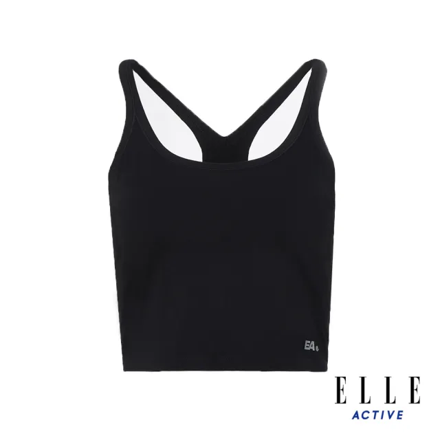 【ELLE ACTIVE】女款 修身細肩帶短背心-黑色(EA24M2W1001#99)