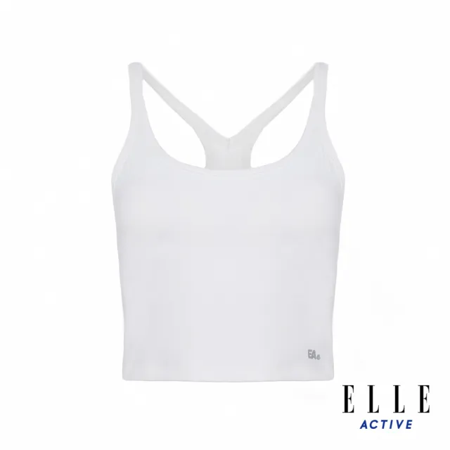 【ELLE ACTIVE】女款 修身細肩帶短背心-白色(EA24M2W1001#90)