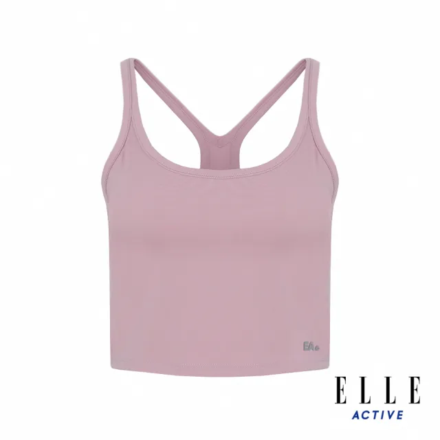 【ELLE ACTIVE】女款 修身細肩帶短背心-粉色(EA24M2W1001#72)