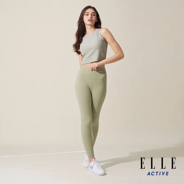 【ELLE ACTIVE】女款 美型彈力瑜珈褲-淺綠色(EA24M2W3702#41)