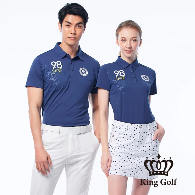 KING GOLF 門市新品-女款素面領片線條感微立領拉鍊上