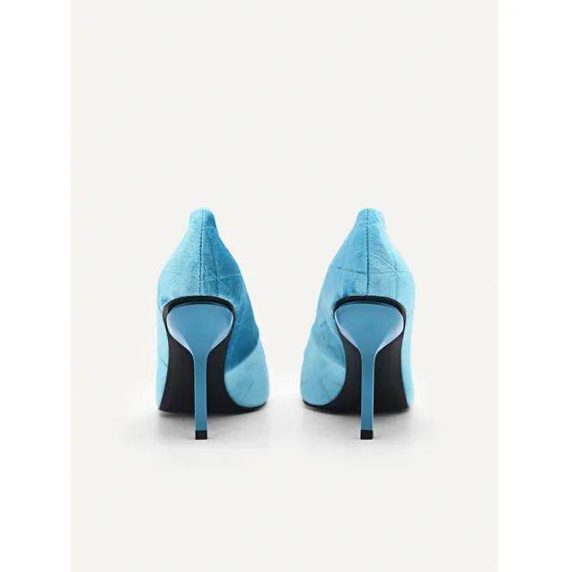 【PEDRO】Celeste 絨布高跟鞋-青藍色/銀色(小CK高端品牌)