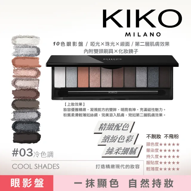 【KIKO MILANO】輕柔裸色調眼影盤x10色 8g 三色任選(眼影/彩妝/底妝/CC霜/BB霜/妝前乳)