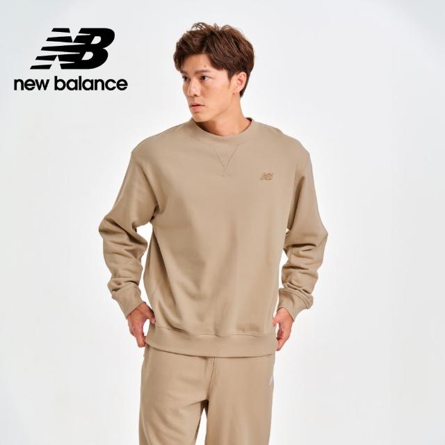 【NEW BALANCE】NB 螺紋拼接棉質長袖上衣_MT41506SOT_男性_卡其色(美版 版型偏大)