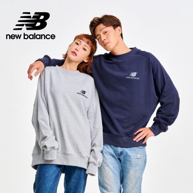 【NEW BALANCE】NB 寬鬆落肩拼接長袖上衣_MT33556AG_男性_灰色(美版 版型偏大)