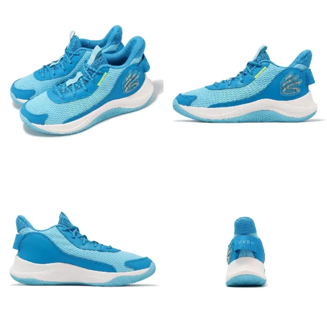 【UNDER ARMOUR】籃球鞋 Curry 3Z7 男鞋 藍 白 Curry 咖哩 子系列 緩衝 高筒 運動鞋 UA(3026622401)