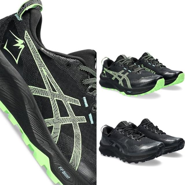 【asics 亞瑟士】GEL-TRABUCO 12 GTX 男款 越野 慢跑鞋 防水(1011B801-001-002 黑綠 黑 健行 GORE-TEX)