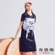 【MYVEGA 麥雪爾】高含棉彈力海洋風印花短洋裝-深藍(2024春夏新品)