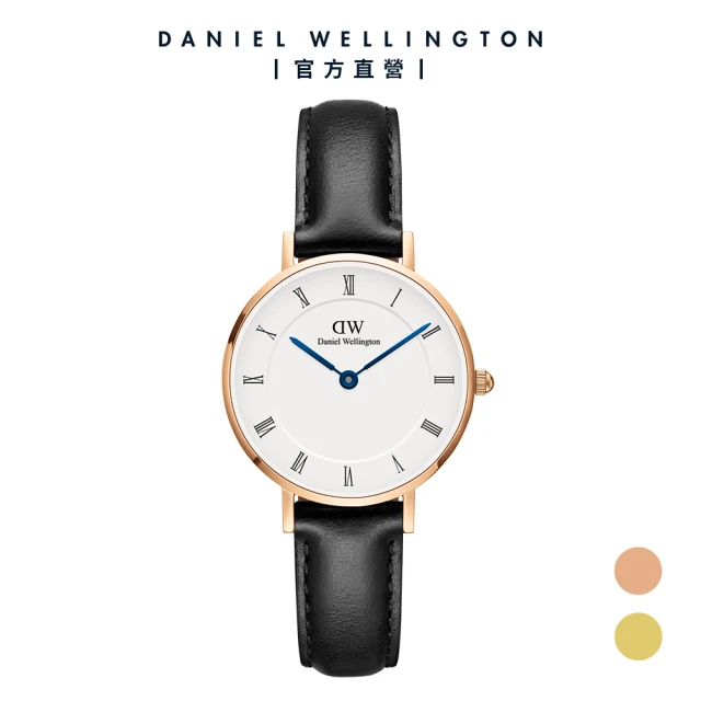 Daniel WellingtonDaniel Wellington DW PETITE Roman numerals 28mm 小藍針系列寂靜黑皮革錶(兩色任選)